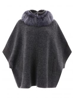 Cape with fur inserts