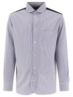 Striped shirt with nylon inserts