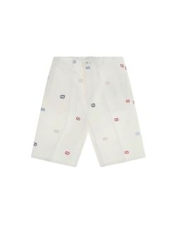 GG cotton denim jacquard Shorts for Boy