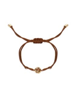 Fendi Sphera Bracelet Brown cord and gold-coloured metal