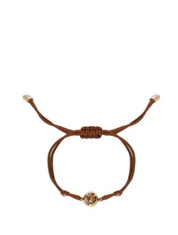 Fendi Sphera Bracelet Brown cord and gold-coloured metal