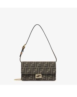 Fendi Wallet On Chain Baguette Brown