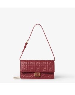 Fendi Wallet On Chain Baguette Burgundy