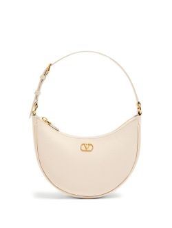 Valentino Garavani Ivory Leather Vlogo Signature Mini Hobo Bag