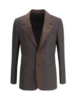 Single-breasted wool cr&ecirc;pe Blazer