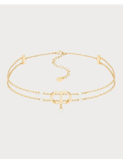 30 Montaigne Passage Choker Gold Metal Pearl Necklace