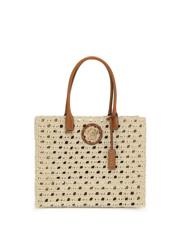 TOTE FABRIC CALF LETAHER