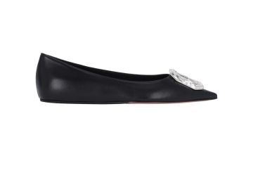 Amina Muaddi Flat shoes Black