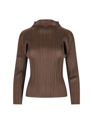 Pleats Please Top Brown