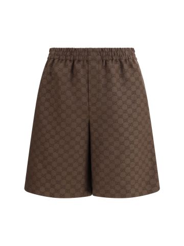 GG fabric Shorts in a linen blend