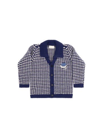 Striped wool Cardigan with Mr. Happy