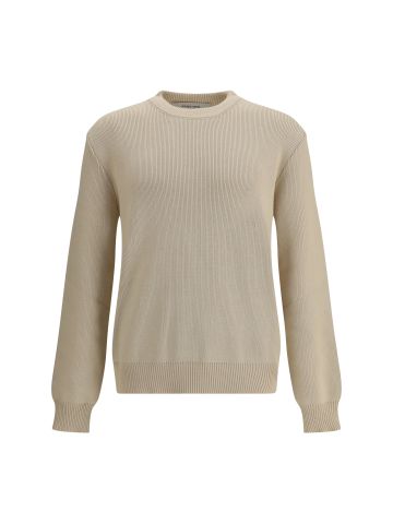 Beige ribbed-knit sweater