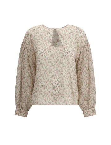 Floral print silk blouse