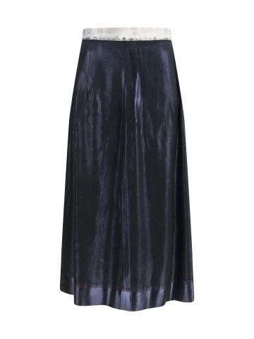 Foil-treated midi Skirt